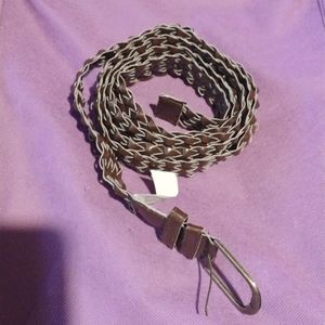 Brown woven imitation leather belt size 26/28